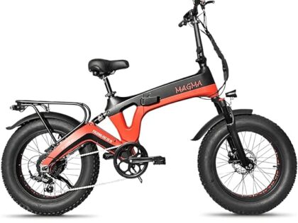 Magma, Bicicletta Fat-Bike Elettrica Pieghevole a Pedalata Assistita 20" 250W 48V. Sella in gel memory e ribaltabile, freni idraulici, Telaio resistente in magnesio