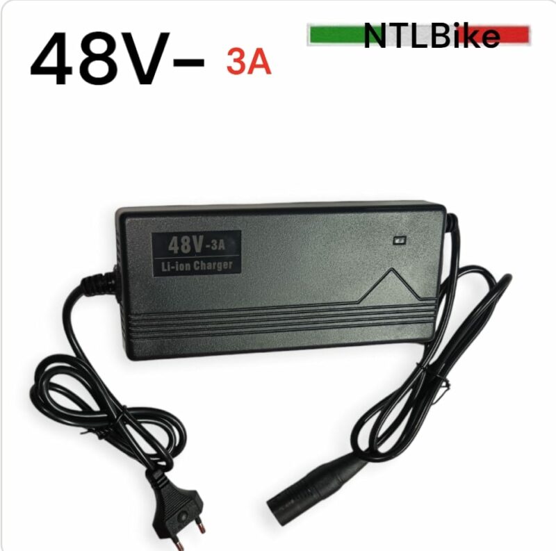 Caricabatterie VENTILATO per batteria e-bike - per 48 V, spina 3-Pin, 3A