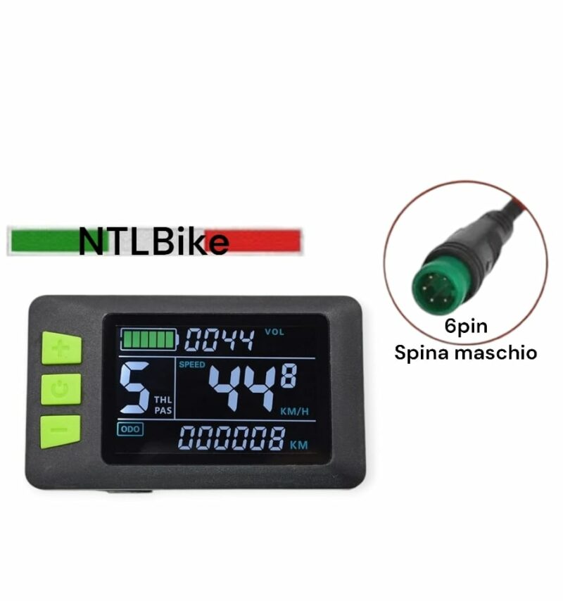 Display LCD Cruscotto Schermo Colorato 24V 36V 48V 60V Misuratore Bici Elettrica per Scooter Elettrico