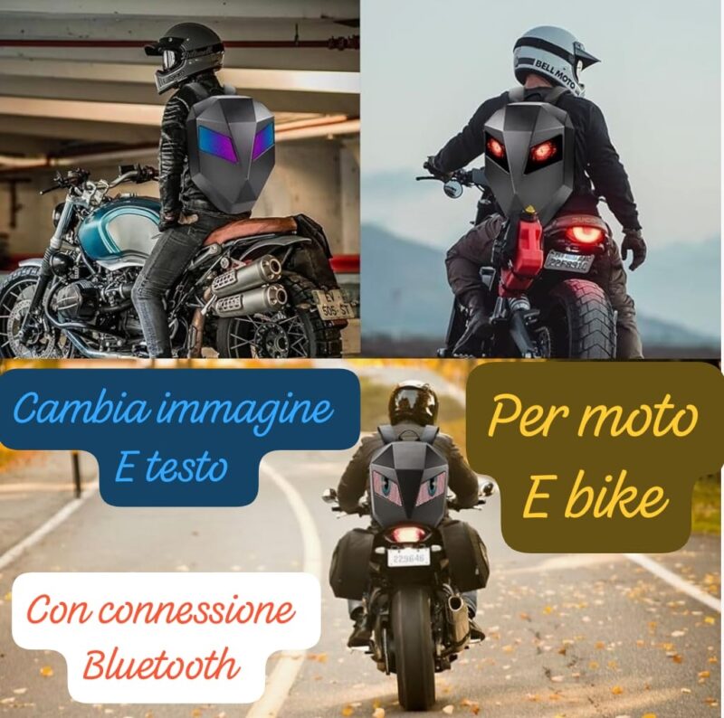 ZAINO LED PORTATILE con SCHERMO a matrice ANIMATO a COLORI con connesione bluethoot , GIF animati - immagine 5