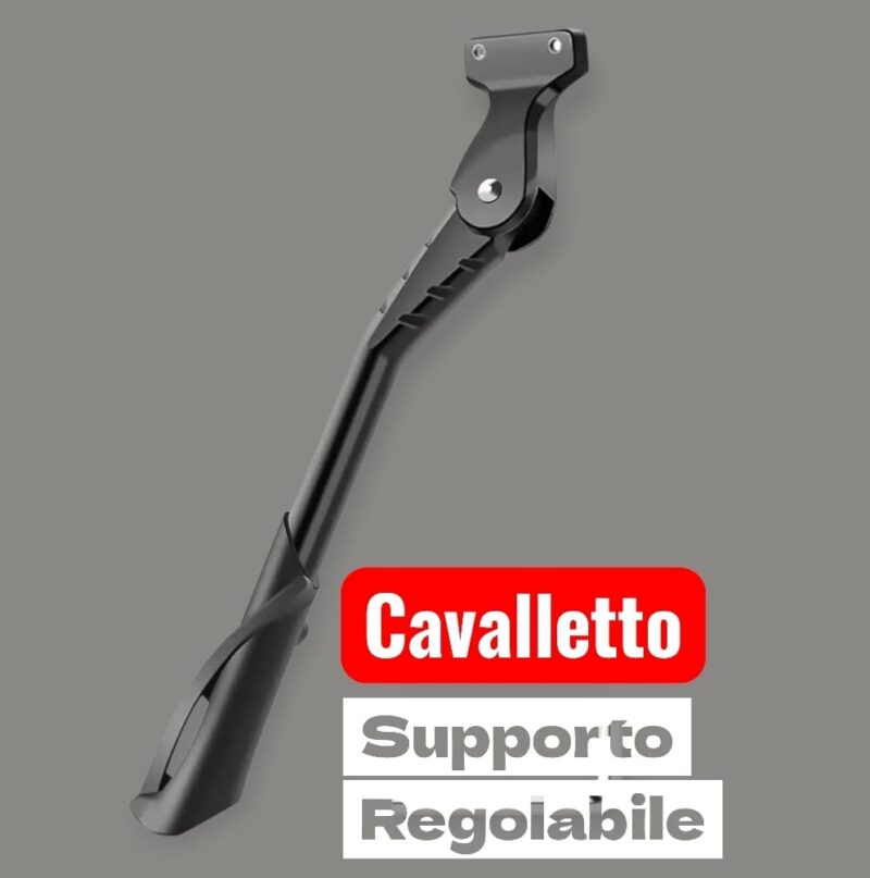 Cavalletto Bici 24-29 Pollici Supporto Regolabile Alluminio Lega Cavalletto Laterale per BMX, 700c, Bici da Strada, Biciclette, MTB, Accessori Bici - Nero