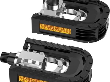 Pedali Pieghevoli Bici,  Antiscivolo Impermeabile, Alluminio , Accessori per Ciclismo All'aperto(Nero, 123mm x 70mm x 27mm)